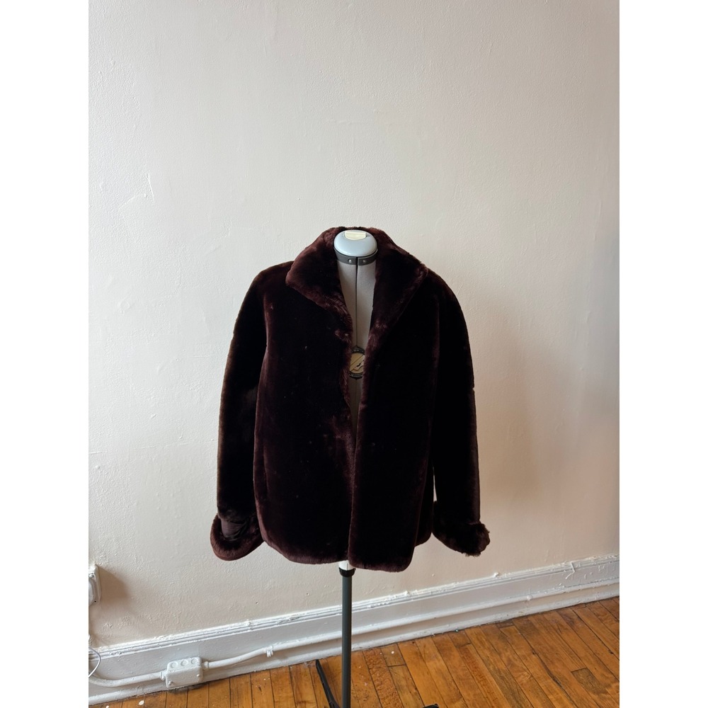 Vintage Chocolate Brown Real Fur Jacket